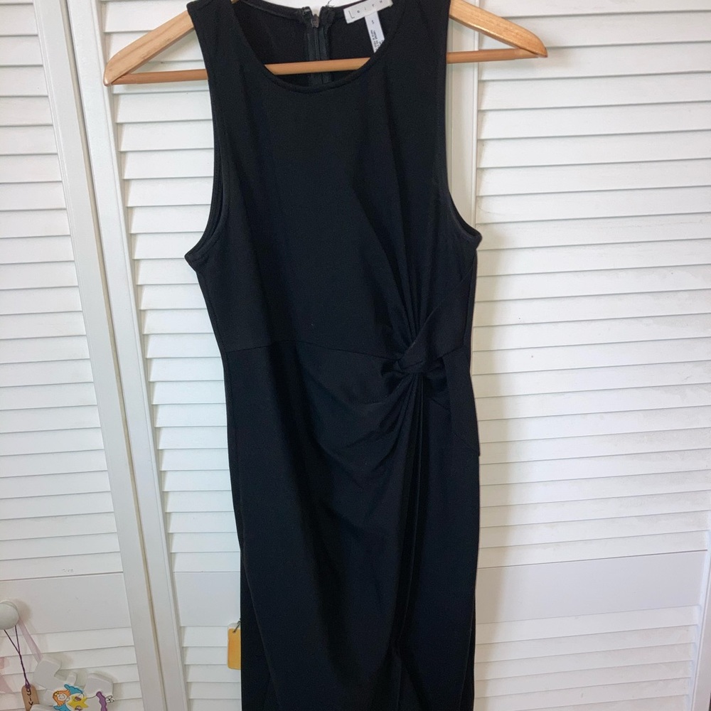 Leith black side knot dress with small slit